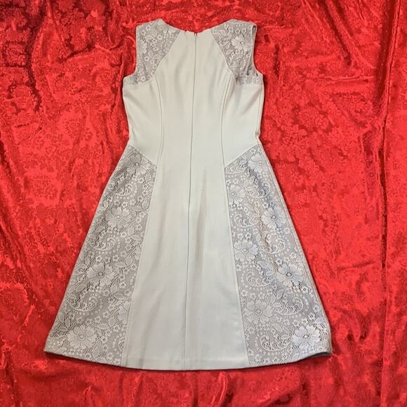 Adrianna Papell sleeveless lace panel a line dress, 4 - Picture 4 of 10
